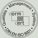 Wenzel Düsentechnik hat ein norm cert Zertifikat für Qualitäts Management System DIN 9001